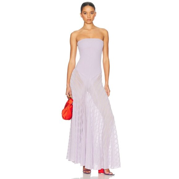 Helsa June Knit Bodysuit Dress in Lavender X-Large New Womens Maxi Gown - Picture 14 of 14